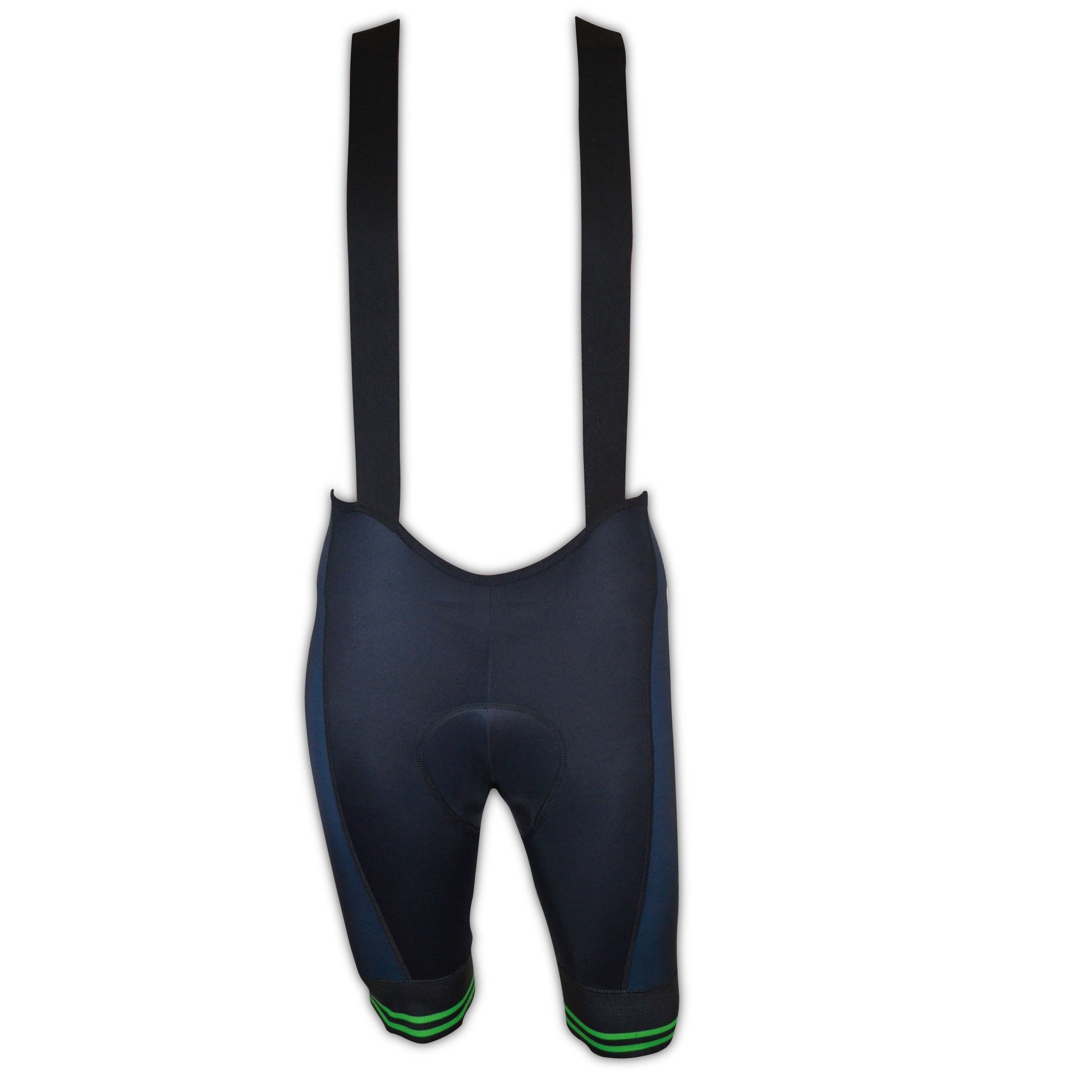 Navy green grity bib shorts front