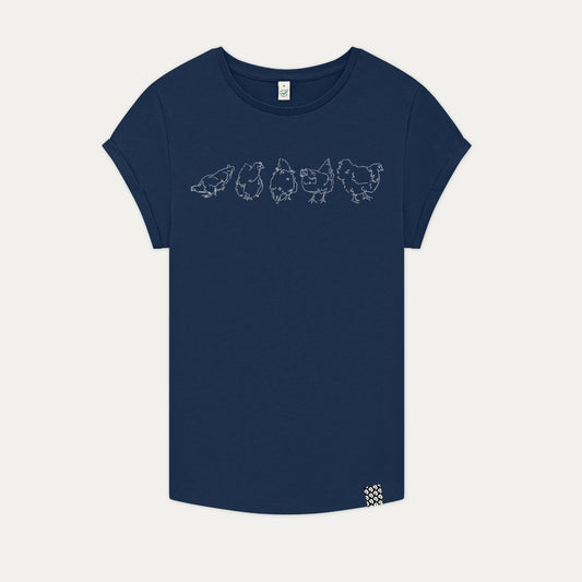 Pentahen T-shirt Women's Rolled Sleeve