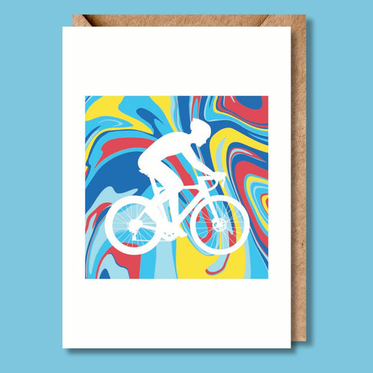 Male Road Cyclist Greetings Card