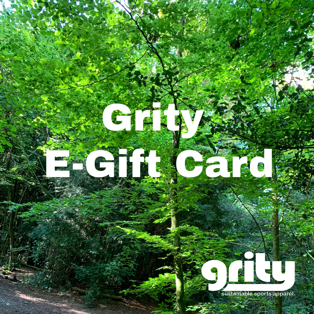 Bright green woodland scene with Grity E-gift card text overlayed