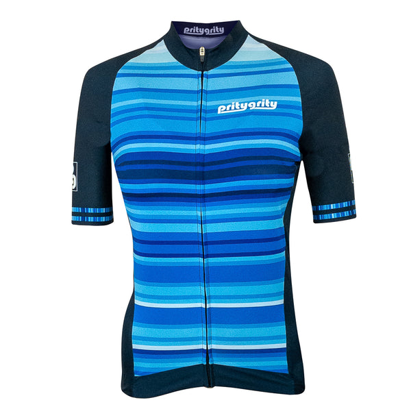 pritygrity Cool Blue short sleeve cycling jersey Women